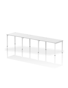 Dynamic Impulse Bench Single Row 3 Person 1200 White Frame Office Bench Desk White IB00327
