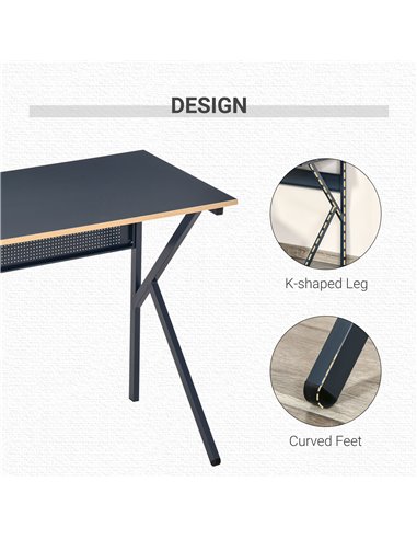 HOMCOM Home Office Computer Desk, Modern Simple Style Writing Table, PC Laptop Workstation with K-Shaped Legs for Bedroom, Livin