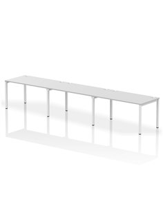Dynamic Impulse Bench Single Row 3 Person 1400 White Frame Office Bench Desk White IB00339