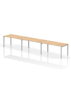 Dynamic Impulse Bench Single Row 3 Person 1600 Silver Frame Office Bench Desk Maple IB00342