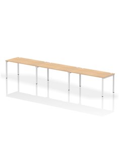 Dynamic Impulse Bench Single Row 3 Person 1600 White Frame Office Bench Desk Maple IB00348