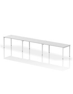 Dynamic Impulse Bench Single Row 3 Person White Frame Office Bench Desk 1600 White IB00351