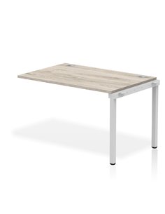Dynamic Impulse Bench Single Row Ext Kit 1200 Silver Frame Office Bench Desk Grey Oak IB00353