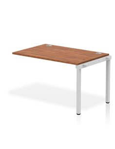 Dynamic Impulse Bench Single Row Ext Kit 1200 Silver Frame Office Bench Desk Walnut IB00356