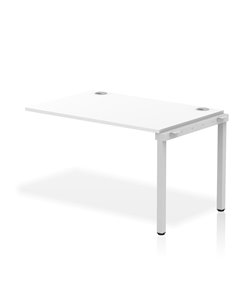 Dynamic Impulse Bench Single Row Ext Kit 1200 Silver Frame Office Bench Desk White IB00357