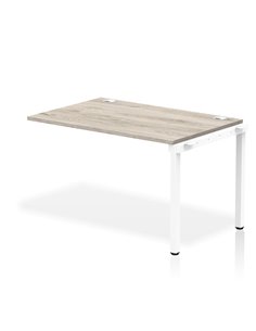 Dynamic Impulse Bench Single Row Ext Kit 1200 White Frame Office Bench Desk Grey Oak IB00359