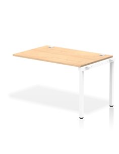 Dynamic Impulse Bench Single Row Ext Kit 1200 White Frame Office Bench Desk Maple IB00360