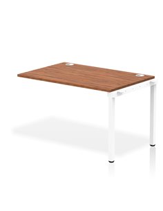 Dynamic Impulse Bench Single Row Ext Kit 1200 White Frame Office Bench Desk Walnut IB00362