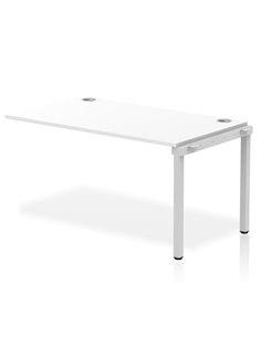 Dynamic Impulse Bench Single Row Ext Kit 1400 Silver Frame Office Bench Desk White IB00369