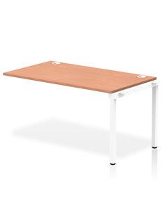 Dynamic Impulse Bench Single Row Ext Kit 1400 White Frame Office Bench Desk Beech IB00370