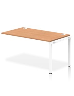 Dynamic Impulse Bench Single Row Ext Kit 1400 White Frame Office Bench Desk Oak IB00373