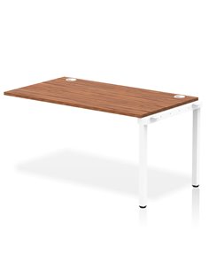 Dynamic Impulse Bench Single Row Ext Kit 1400 White Frame Office Bench Desk Walnut IB00374
