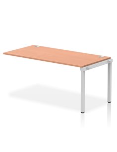 Dynamic Impulse Bench Single Row Ext Kit 1600 Silver Frame Office Bench Desk Beech IB00376