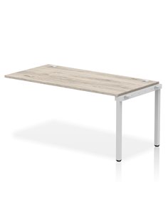 Dynamic Impulse Bench Single Row Ext Kit 1600 Silver Frame Office Bench Desk Grey Oak IB00377