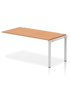 Dynamic Impulse Bench Single Row Ext Kit 1600 Silver Frame Office Bench Desk Oak IB00379