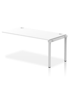 Dynamic Impulse Bench Single Row Ext Kit 1600 Silver Frame Office Bench Desk White IB00381