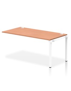 Dynamic Impulse Bench Single Row Ext Kit 1600 White Frame Office Bench Desk Beech IB00382