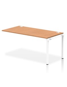 Dynamic Impulse Bench Single Row Ext Kit 1600 White Frame Office Bench Desk Oak IB00385