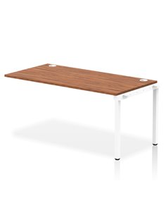 Dynamic Impulse Bench Single Row Ext Kit 1600 White Frame Office Bench Desk Walnut IB00386