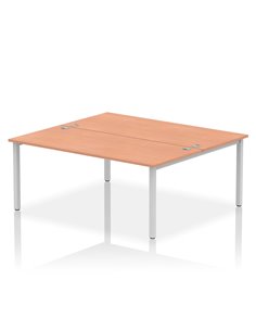 Dynamic Impulse Bench B2B 2 Person 1800 Silver Frame Office Bench Desk Beech IB00388