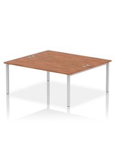 Dynamic Impulse Bench B2B 2 Person 1800 Silver Frame Office Bench Desk Walnut IB00392