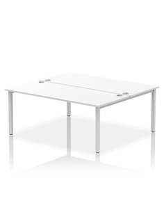 Dynamic Impulse Bench B2B 2 Person 1800 Silver Frame Office Bench Desk White IB00393