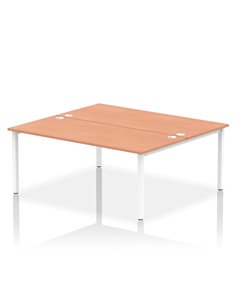 Dynamic Impulse Bench B2B 2 Person 1800 White Frame Office Bench Desk Beech IB00394