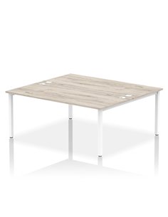 Dynamic Impulse Bench B2B 2 Person 1800 White Frame Office Bench Desk Grey Oak IB00395