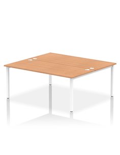 Dynamic Impulse Bench B2B 2 Person 1800 White Frame Office Bench Desk Oak IB00397