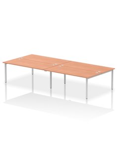Dynamic Impulse Bench B2B 4 Person 1800 Silver Frame Office Bench Desk Beech IB00400