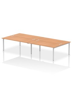 Dynamic Impulse Bench B2B 4 Person 1800 Silver Frame Office Bench Desk Oak IB00403