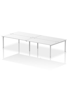 Dynamic Impulse Bench B2B 4 Person 1800 Silver Frame Office Bench Desk White IB00405