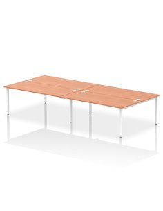 Dynamic Impulse Bench B2B 4 Person 1800 White Frame Office Bench Desk Beech IB00406
