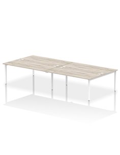 Dynamic Impulse Bench B2B 4 Person 1800 White Frame Office Bench Desk Grey Oak IB00407