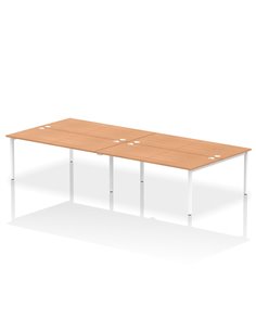 Dynamic Impulse Bench B2B 4 Person 1800 White Frame Office Bench Desk Oak IB00409