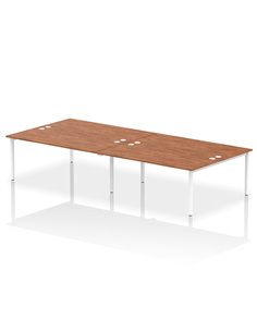 Dynamic Impulse Bench B2B 4 Person 1800 White Frame Office Bench Desk Walnut IB00410