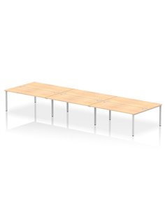 Dynamic Impulse Bench B2B 6 Person 1800 Silver Frame Office Bench Desk Maple IB00414