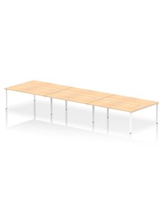 Dynamic Impulse Bench B2B 6 Person 1800 White Frame Office Bench Desk Maple IB00420