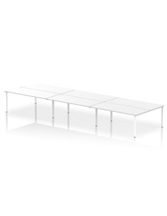 Dynamic Impulse Bench B2B 6 Person 1800 White Frame Office Bench Desk White IB00423