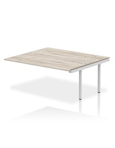 Dynamic Impulse Bench B2B Ext Kit 1800 Silver Frame Office Bench Desk Grey Oak IB00425