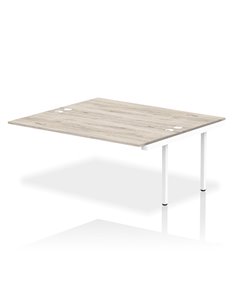 Dynamic Impulse Bench B2B Ext Kit 1800 White Frame Office Bench Desk Grey Oak IB00431