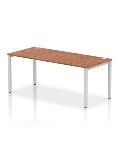 Dynamic Impulse Bench Single Row 1800 Silver Frame Office Bench Desk Walnut IB00440