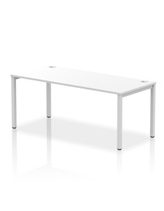 Dynamic Impulse Bench Single Row 1800 Silver Frame Office Bench Desk White IB00441