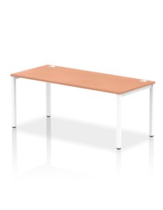 Dynamic Impulse Bench Single Row 1800 White Frame Office Bench Desk Beech IB00442