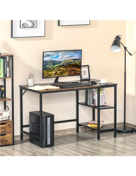 HOMCOM Computer Desk, Home Office Desk for Study, Writing with 2 Storage Shelves on Left or Right, Steel Frame, 120x60x76cm - pic 7630 | FastDaddyshop