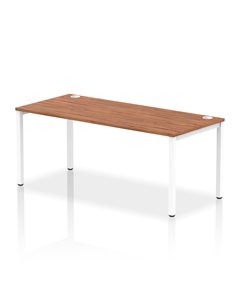 Dynamic Impulse Bench Single Row 1800 White Frame Office Bench Desk Walnut IB00446