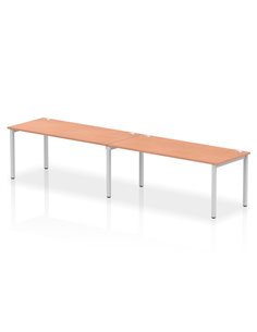 Dynamic Impulse Bench Single Row 2 Person 1800 Silver Frame Office Bench Desk Beech IB00448