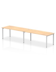 Dynamic Impulse Bench Single Row 2 Person 1800 Silver Frame Office Bench Desk Maple IB00450