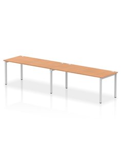 Dynamic Impulse Bench Single Row 2 Person 1800 Silver Frame Office Bench Desk Oak IB00451