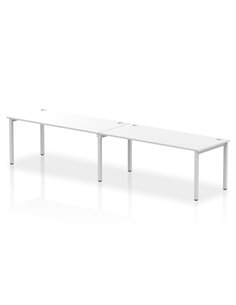 Dynamic Impulse Bench Single Row 2 Person 1800 Silver Frame Office Bench Desk White IB00453